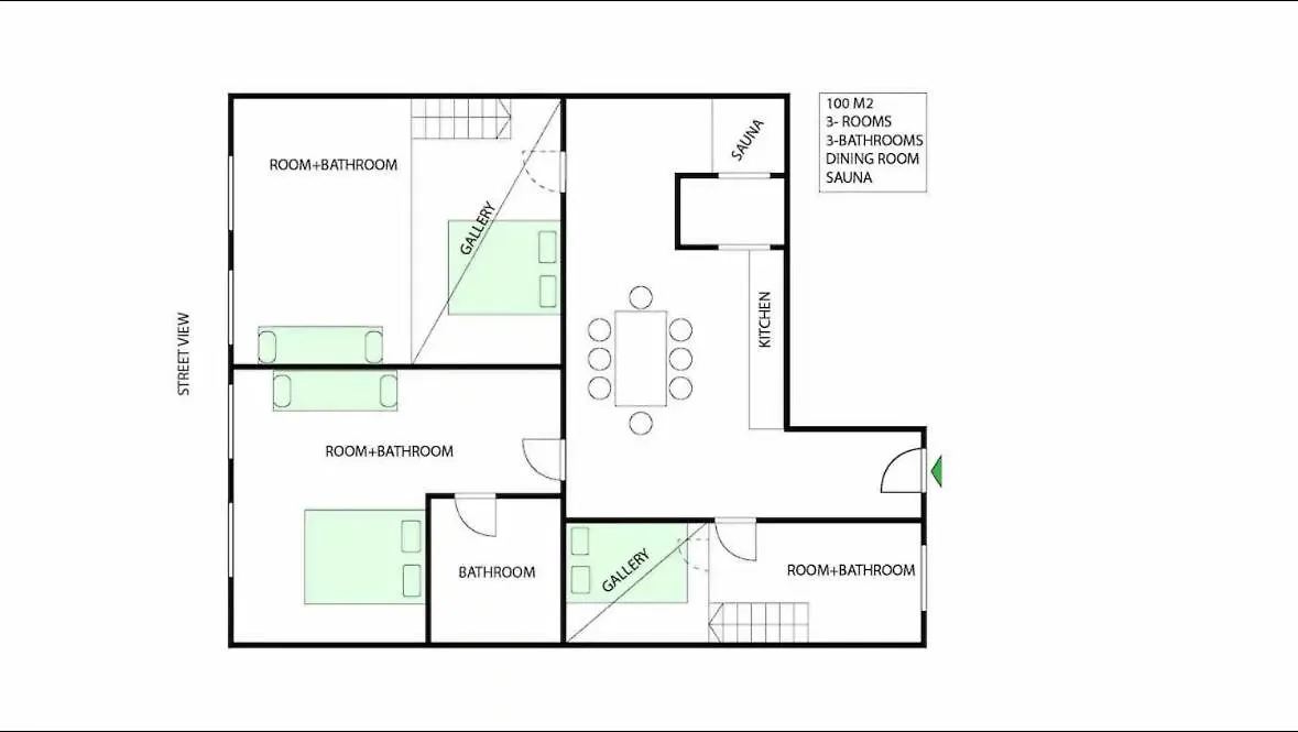 Luxury New-3Bdr 3Bth Sauna!City Center Budapest